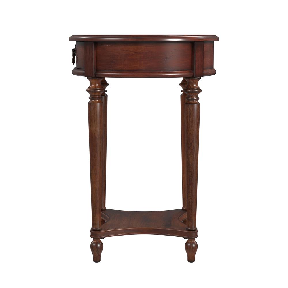 Company Jules 1-Drawer Round End Table, Dark Brown. Picture 3