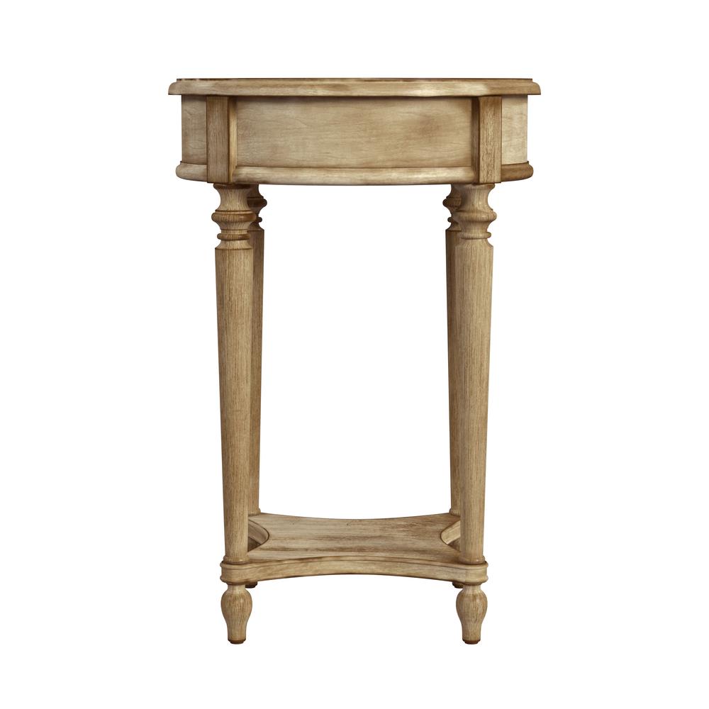 Company Jules 1 Drawer Round End Table with Storage, Beige. Picture 4