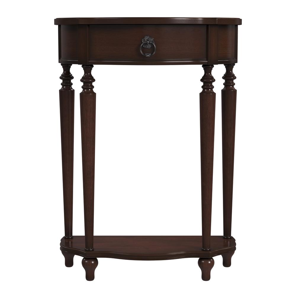 Company Ashby Demilune Console Table with Storage, Dark Brown. Picture 2