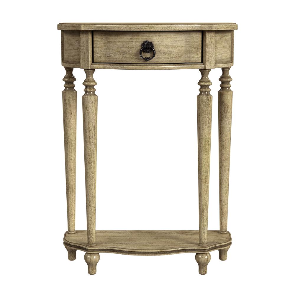 Company Ashby Demilune Console Table with Storage, Beige. Picture 2