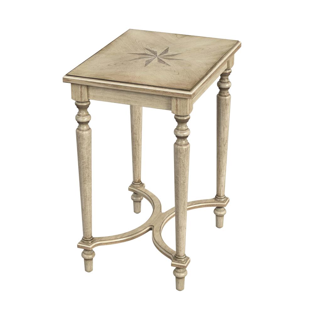 Company Tyler Solid Wood Inlay Side Table, Beige. Picture 1
