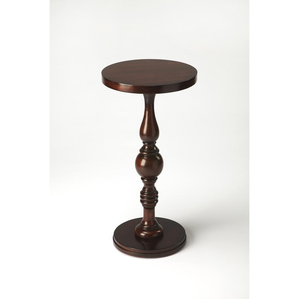 Company Camilla Pedestal Side Table, Dark Brown. Picture 1