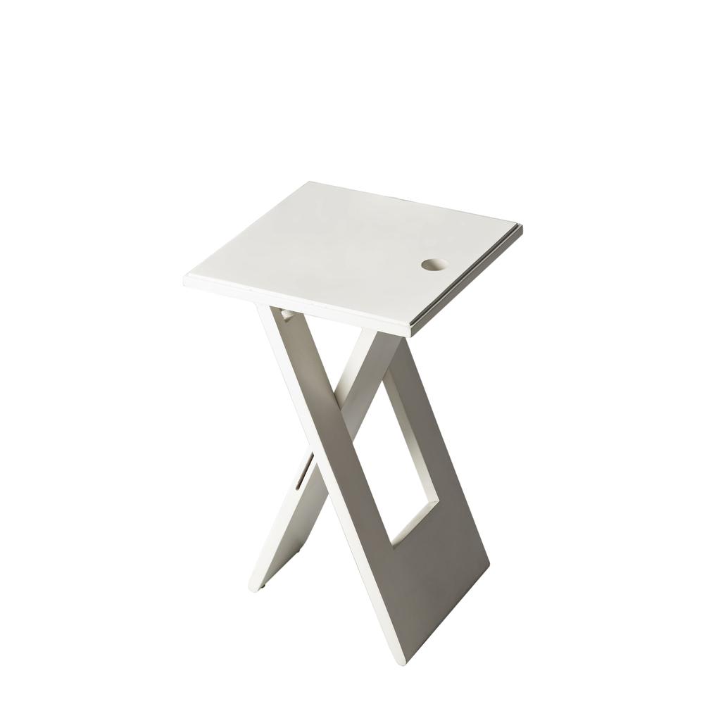 Company Hammond Folding Side Table, White. Picture 1