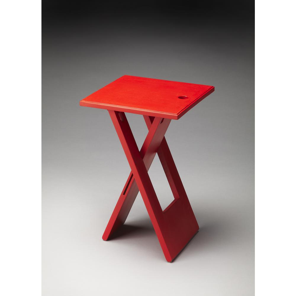 Company Hammond Folding Side Table, Red. Picture 3