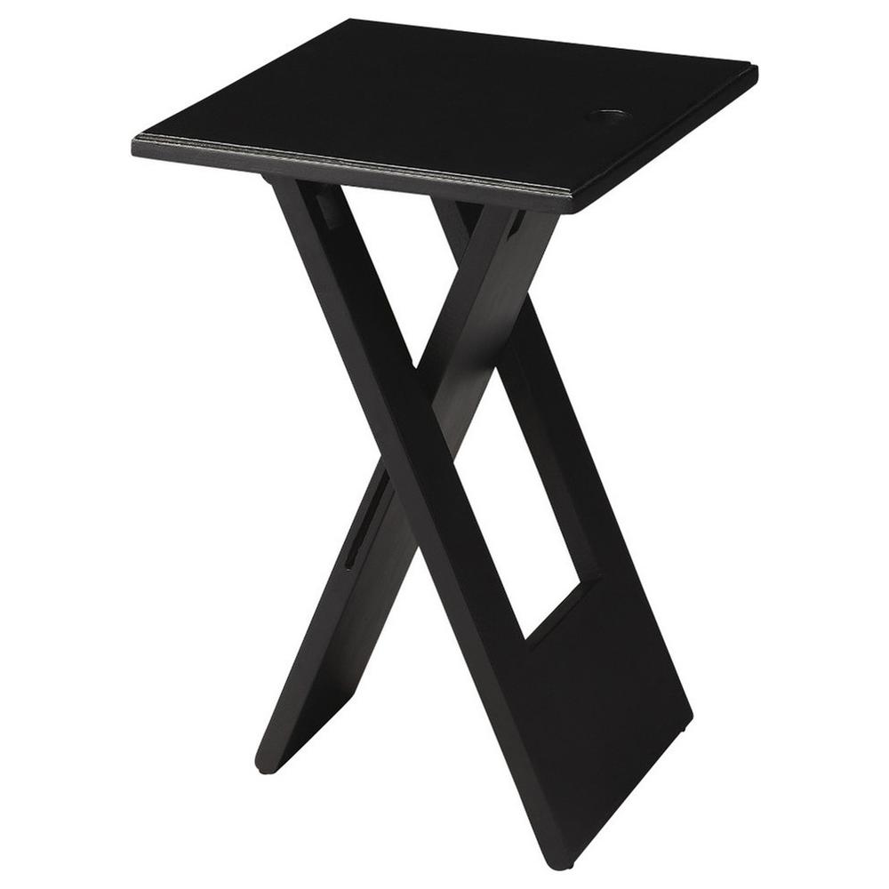 Hammond Black Folding Table, Black. Picture 2
