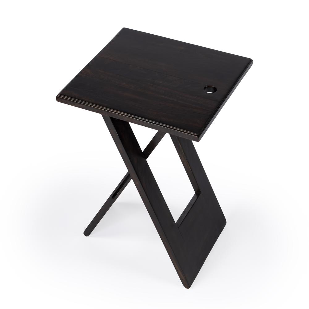 Company Hammond Folding Side Table, Dark Brown. Picture 1