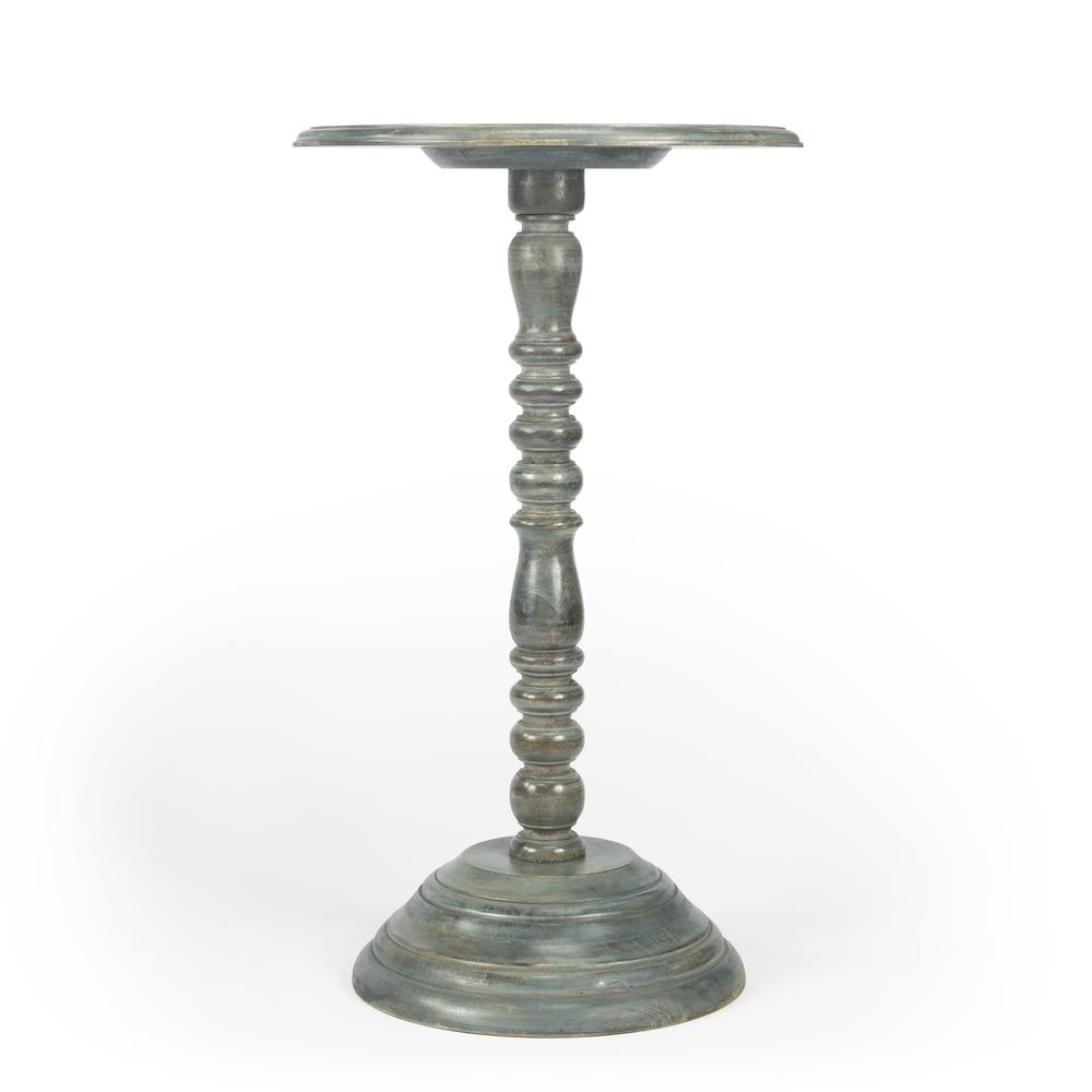 Company Dani Round Pedestal 16"W Side Table, Gray. Picture 2