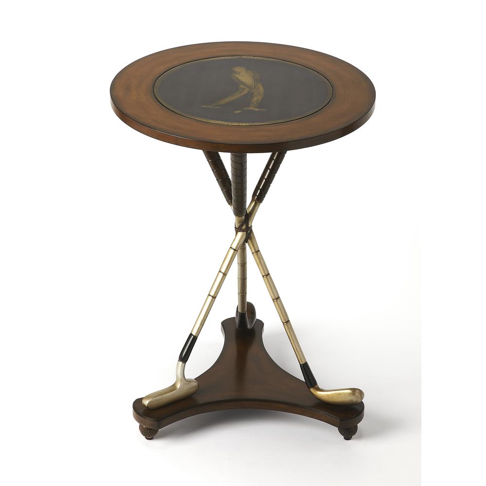 Company Nineteenth Hole Round Golf 20"W Side Table, Multi-Color. Picture 1