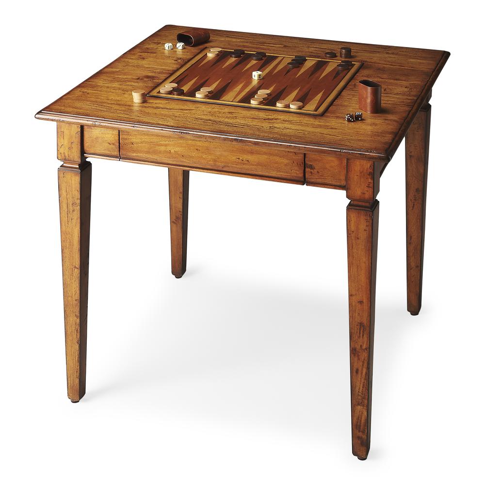 Company Breckinridge Rustic Game Table, Light Brown. Picture 1