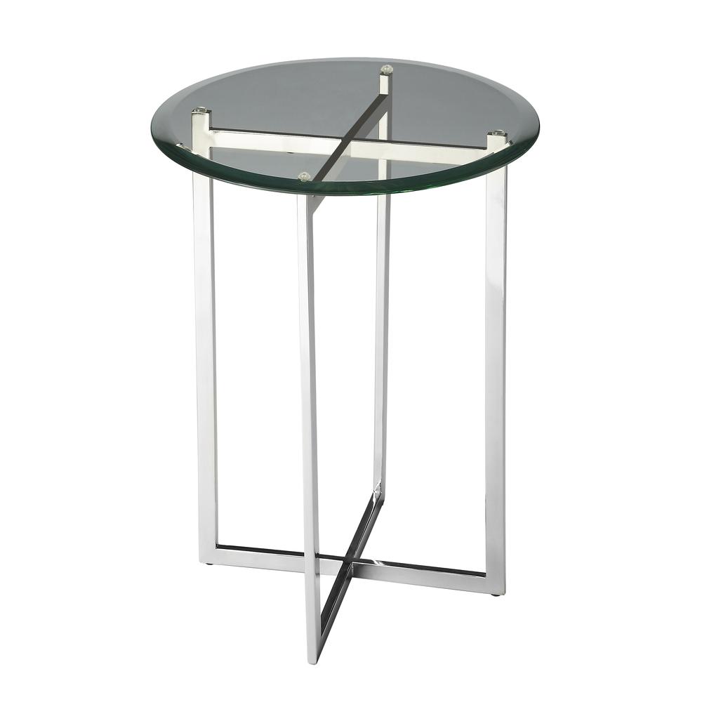 Finn Modern Accent Table, Nickel. Picture 2