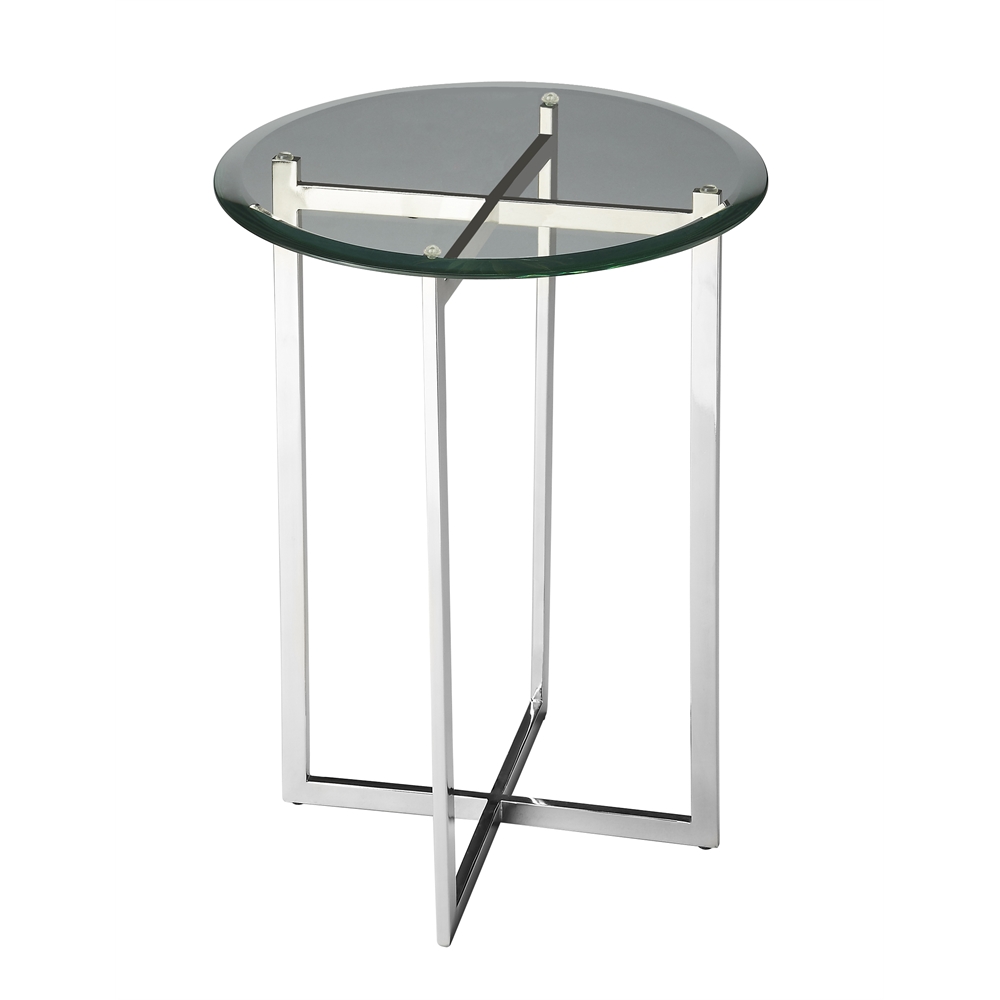 Finn Modern Accent Table, Nickel. Picture 1