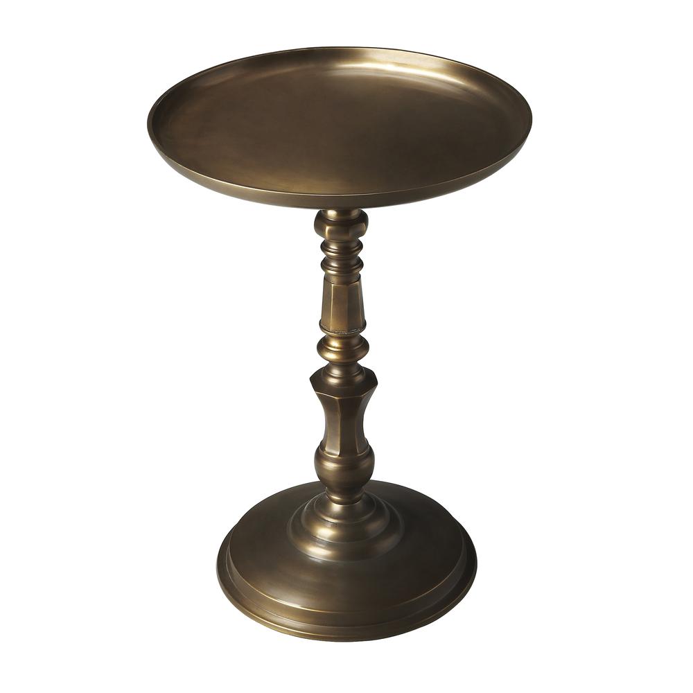 Company Orleans Round Metal 16"W Side Table, Bronze. Picture 1