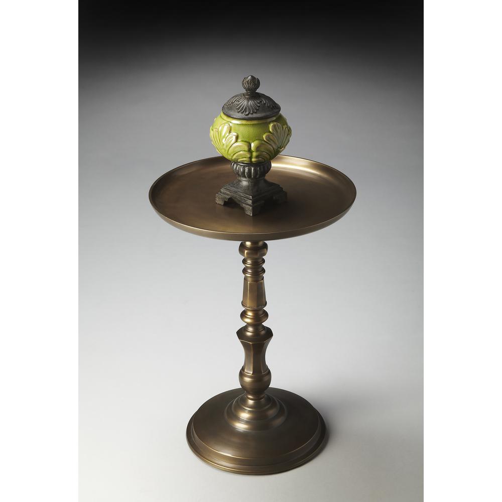 Company Orleans Round Metal 16"W Side Table, Bronze. Picture 2