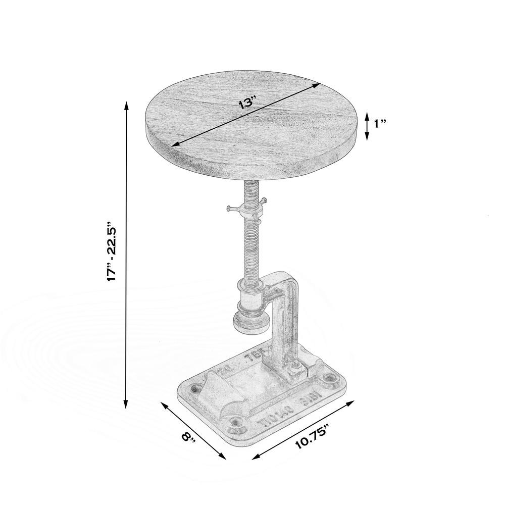 Company Ellis Adjustable Pedestal Side table, Multi-Color. Picture 8
