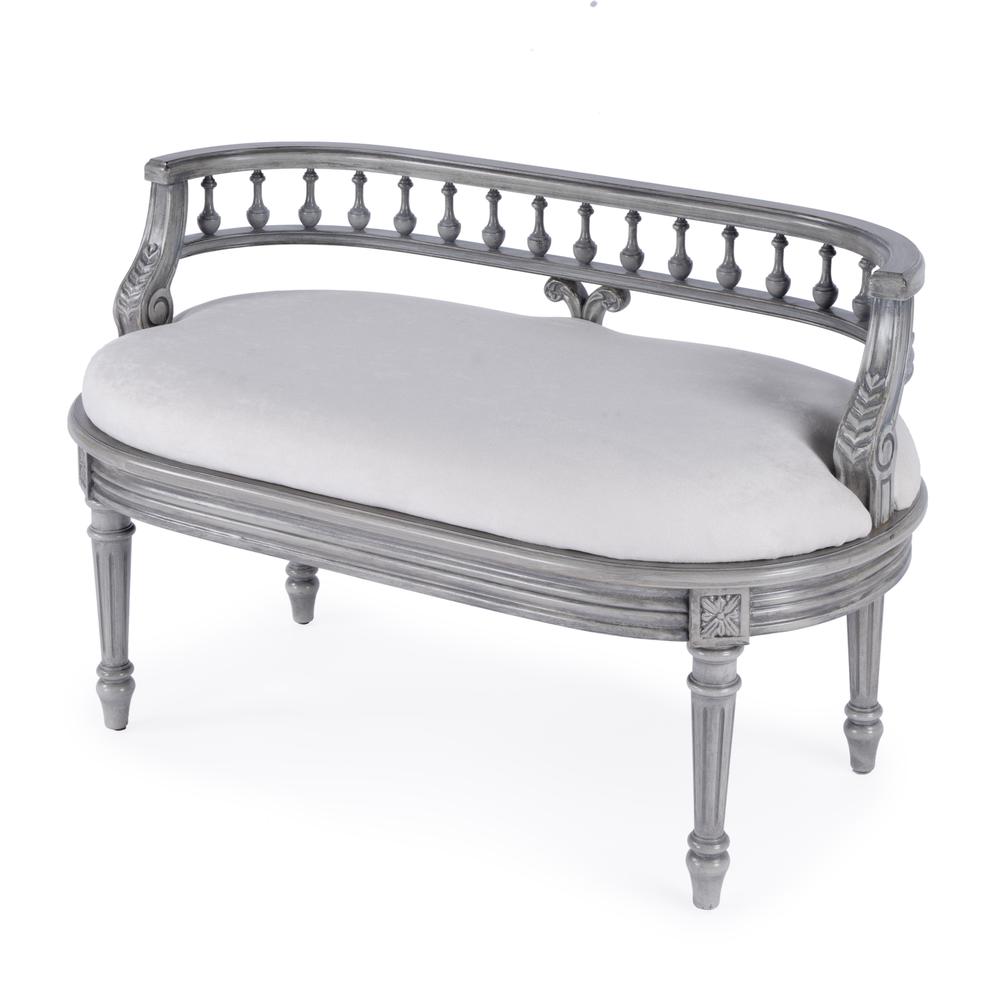 Company Hathaway 37 in. W Upholstered Bench, Gray. Picture 1