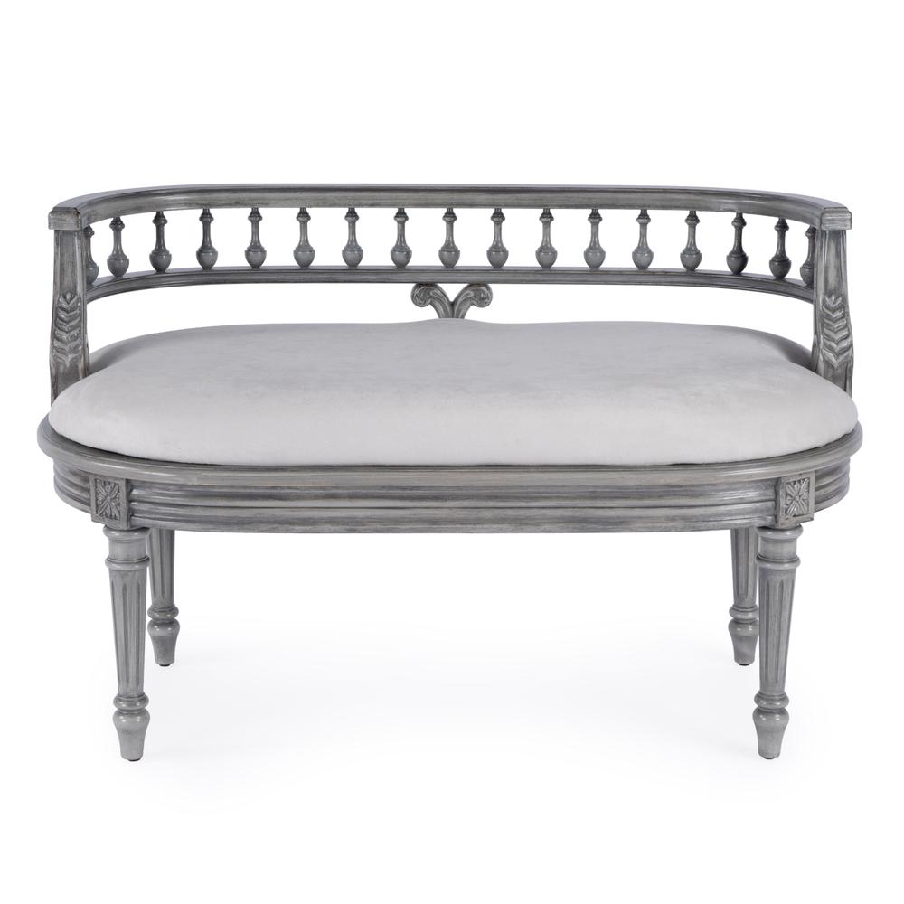 Company Hathaway 37 in. W Upholstered Bench, Gray. Picture 3
