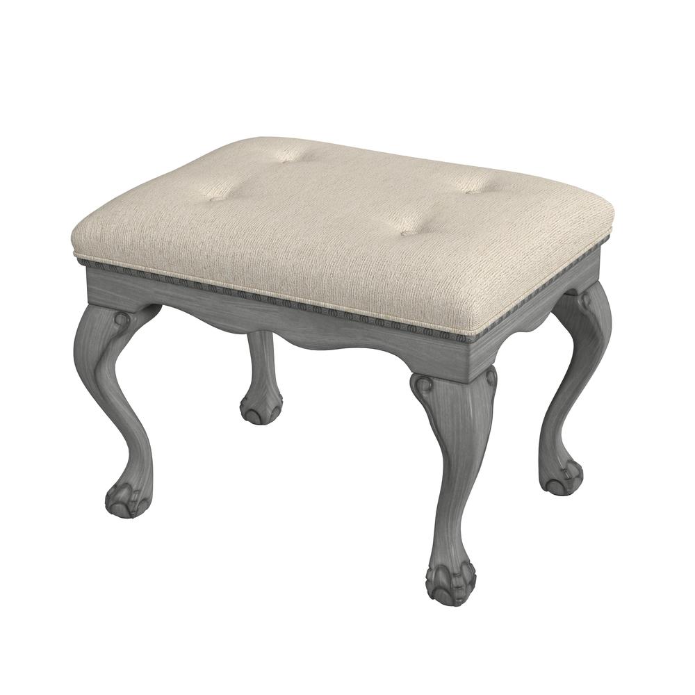 Company Ashford Upholstered 25.5"W Vanity Stool, Gray. Picture 1
