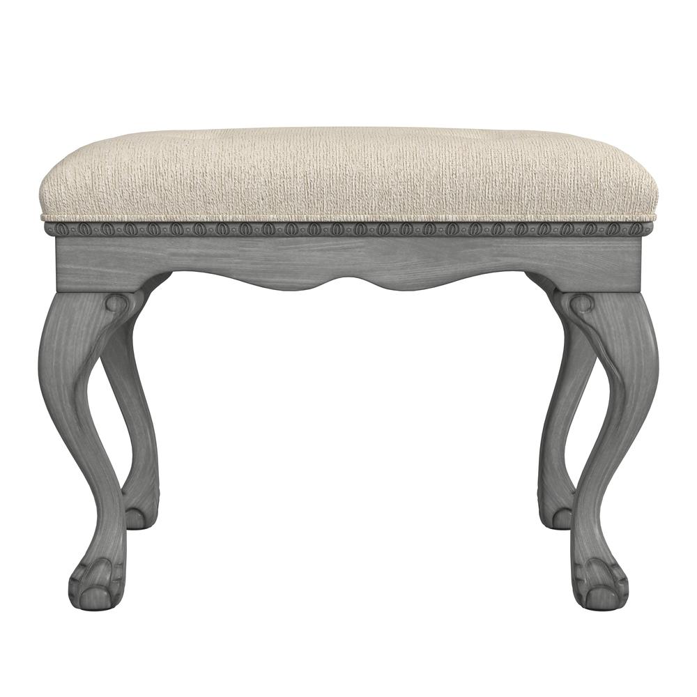 Company Ashford Upholstered 25.5"W Vanity Stool, Gray. Picture 2