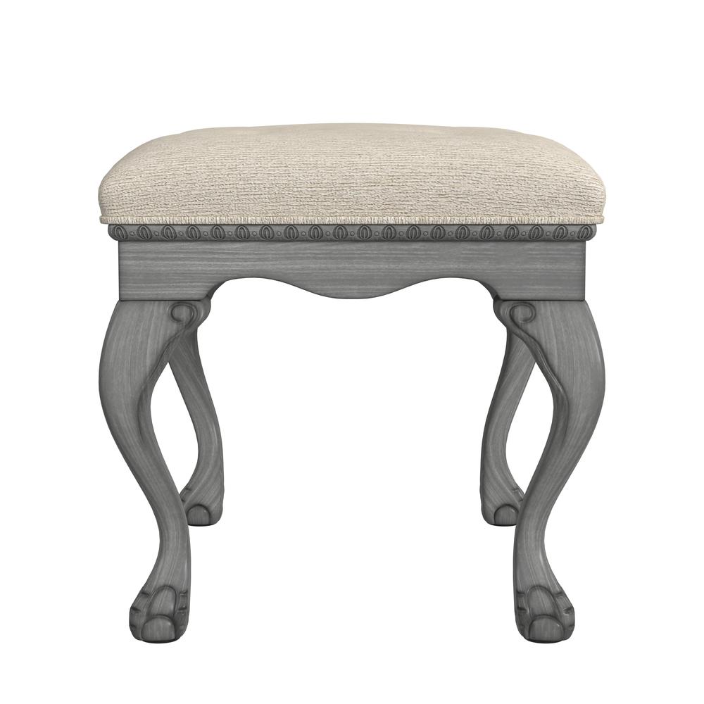 Company Ashford Upholstered 25.5"W Vanity Stool, Gray. Picture 3