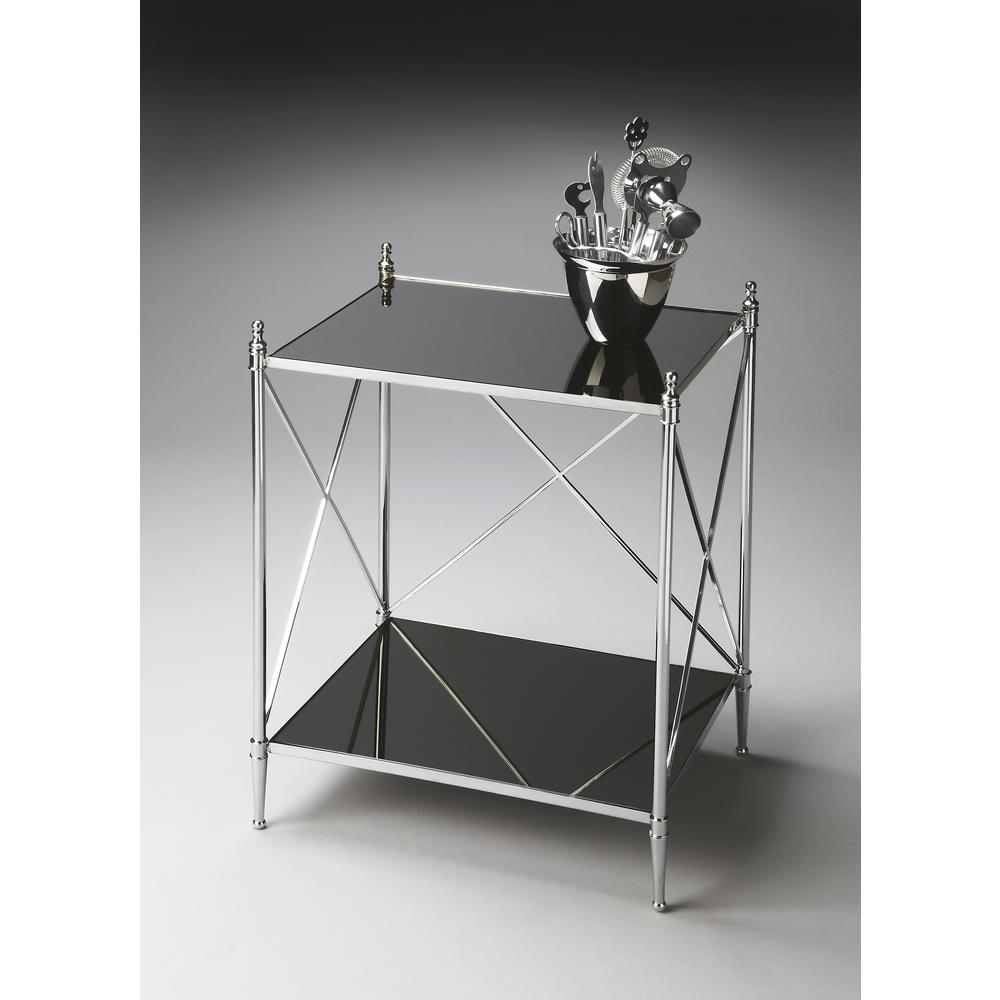 Company Deidre Glass & Metal End Table, Multi-Color. Picture 4