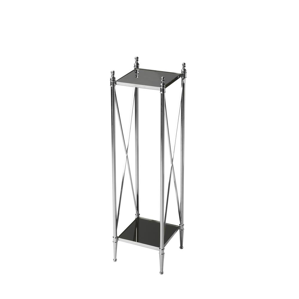 Pedestal Plant Stand, Nickel. Picture 2