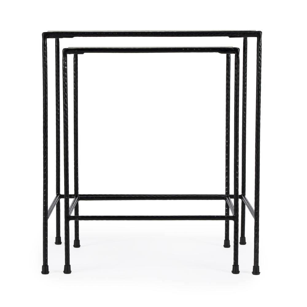 Company Carrera Marble Nesting Tables, Black, Black and White. Picture 4