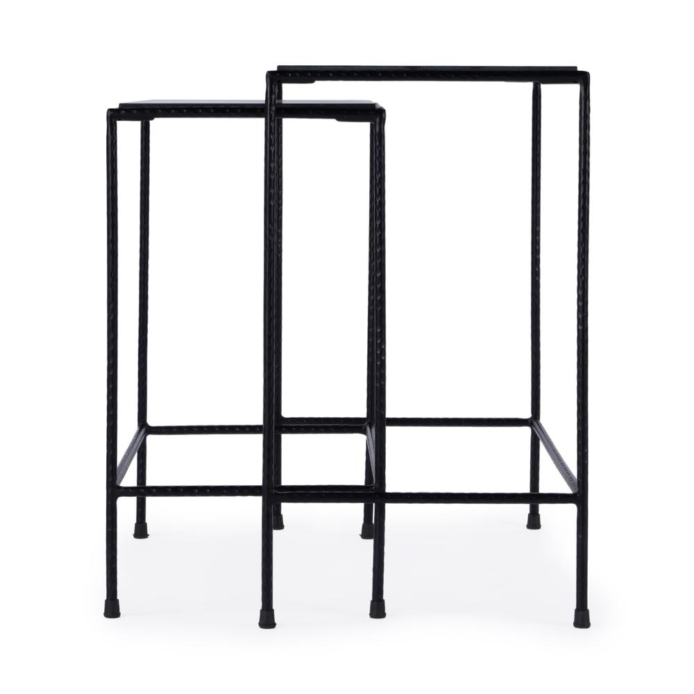 Company Carrera Outdoor Set of 2 Rectangular Nesting Tables, Black. Picture 6