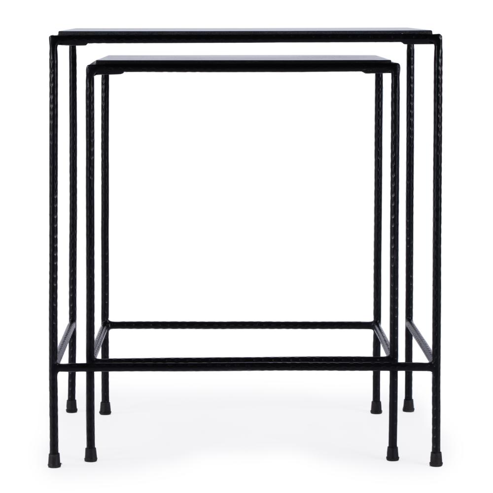Company Carrera Outdoor Set of 2 Rectangular Nesting Tables, Black. Picture 7