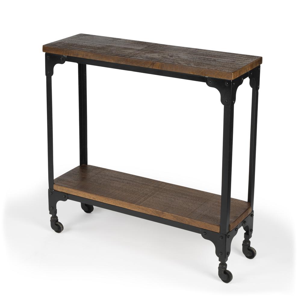 Company Gandolph Industrial Chic Console Table, Medium Brown. Picture 1