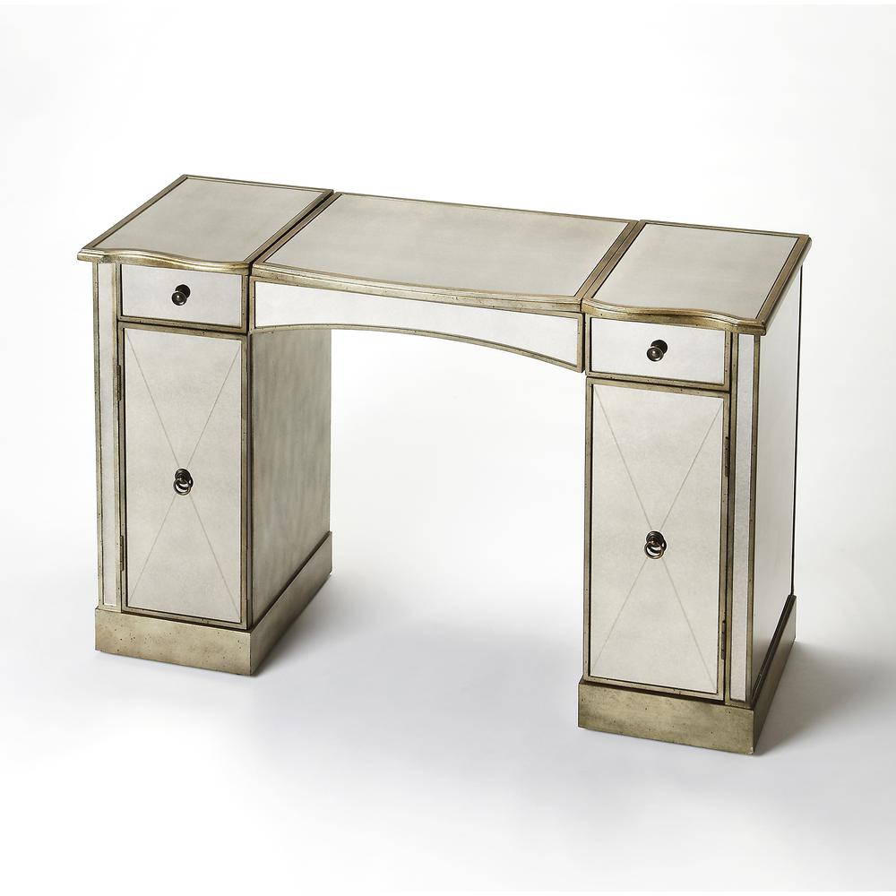Company Celeste Mirrored Vanity Table, Silver. Picture 1