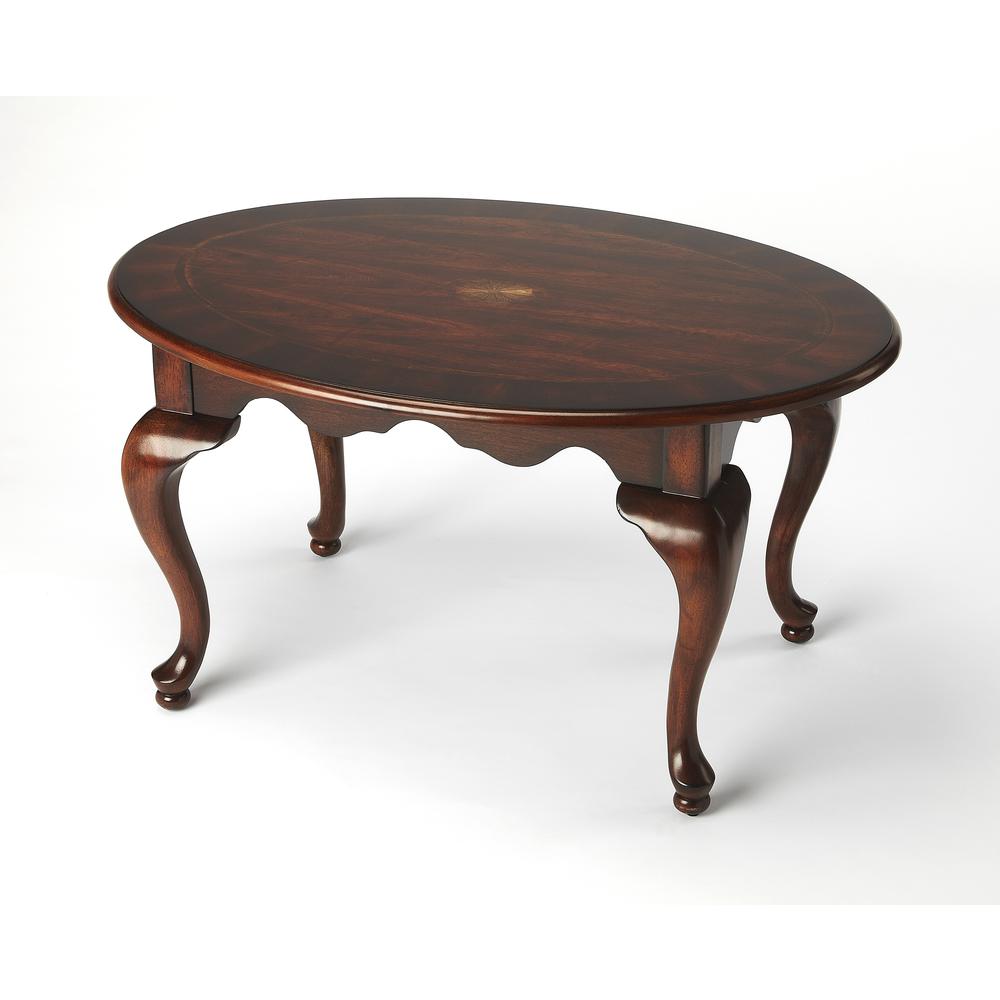 Company Grace Oval 4 Legs Coffee Table, Dark Brown. Picture 1