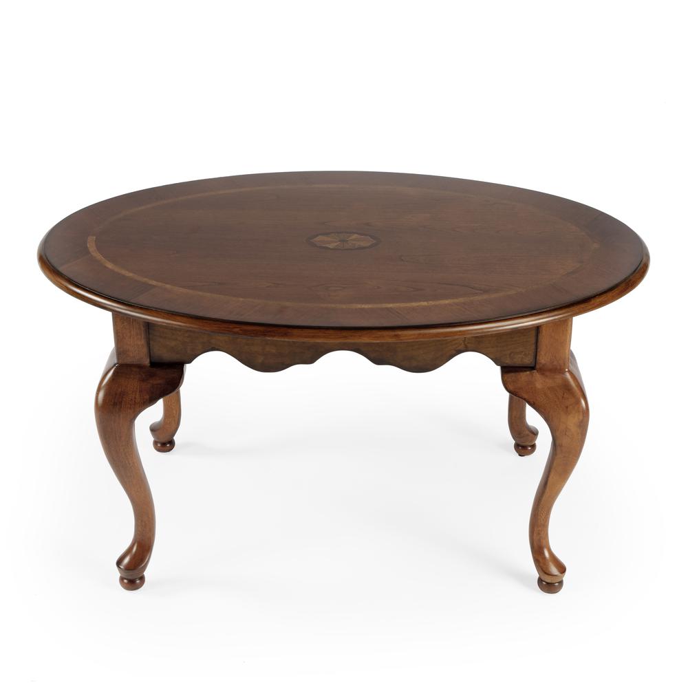 Company Grace Oval 4 Legs Coffee Table, Medium Brown. Picture 2