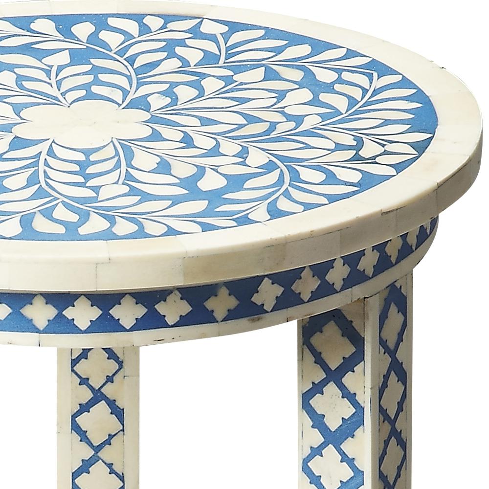 Company Vivienne Bone Inlay Side Table, Blue. Picture 2