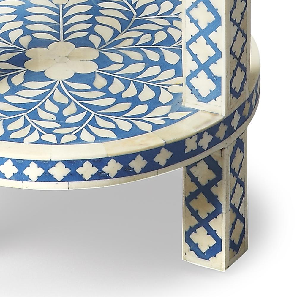 Company Vivienne Bone Inlay Side Table, Blue. Picture 3