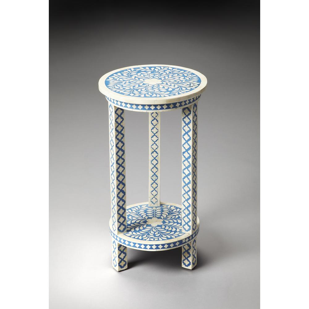 Company Vivienne Bone Inlay Side Table, Blue. Picture 4
