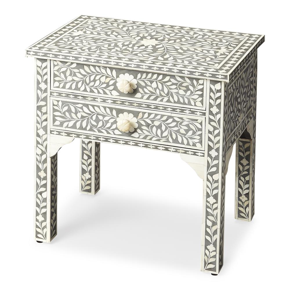 Company Vivienne Bone Inlay Side Table, Gray. Picture 1