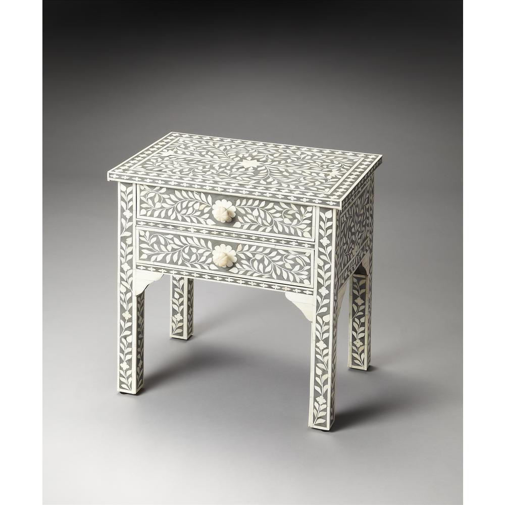 Company Vivienne Bone Inlay Side Table, Gray. Picture 4