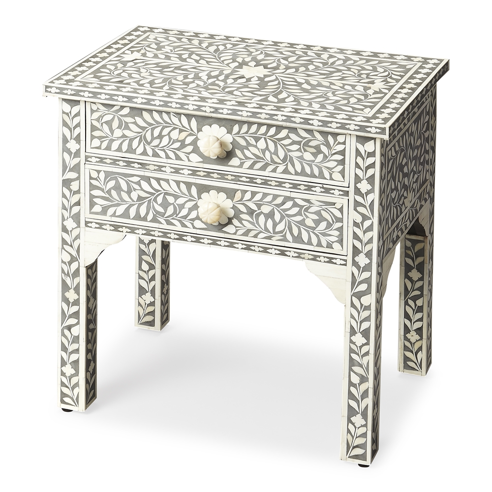 Vivienne Gray Bone Inlay Side Table, Heritage. Picture 1