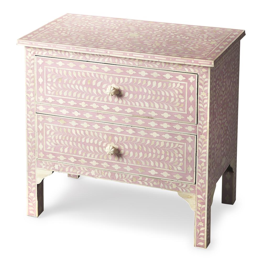 Vivienne Pink Bone Inlay Accent Chest in Pink. Picture 1