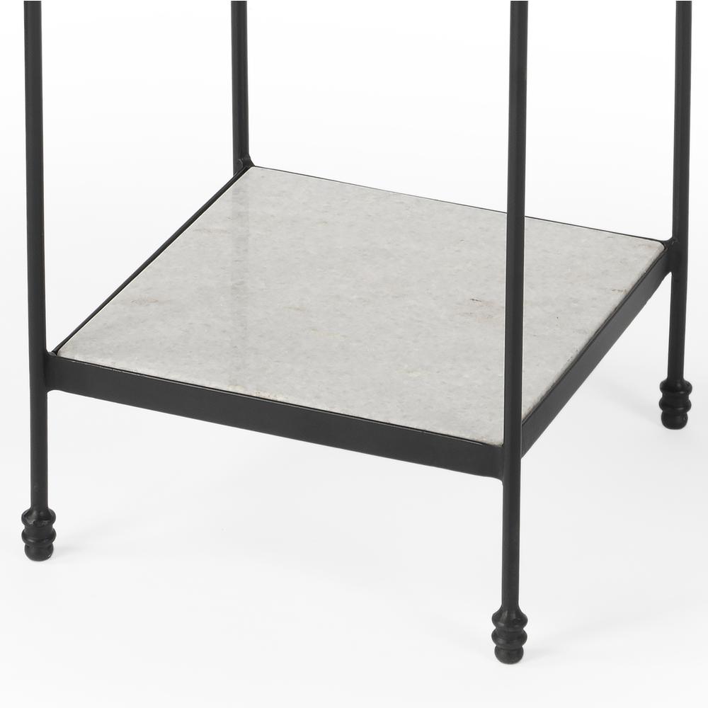 Company Larkin Outdoor Marble & Iron Side Table, Black. Picture 4