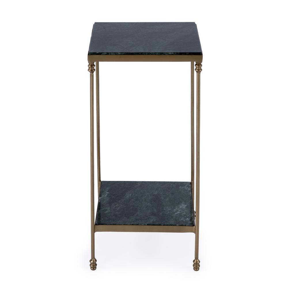 Company Larkin 11.5 in. W Rectangular Marble & Iron Side Table, Green. Picture 2