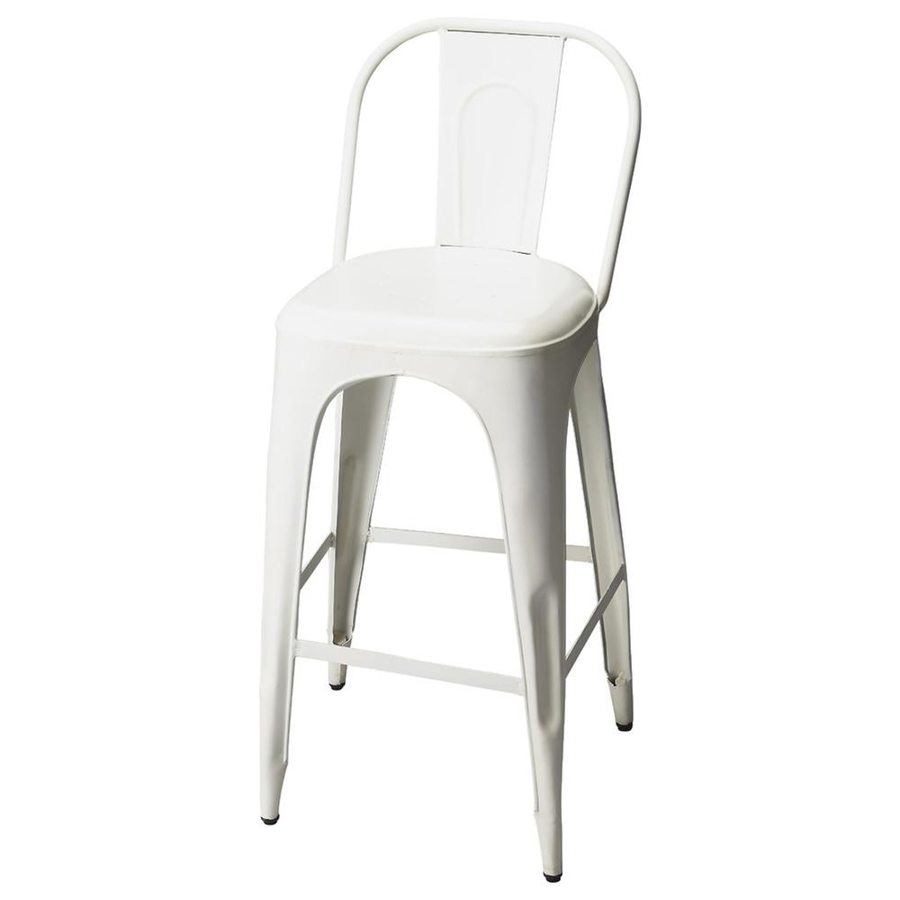 Company Alliance Vintage 30.5" Bar Stool, White. Picture 1
