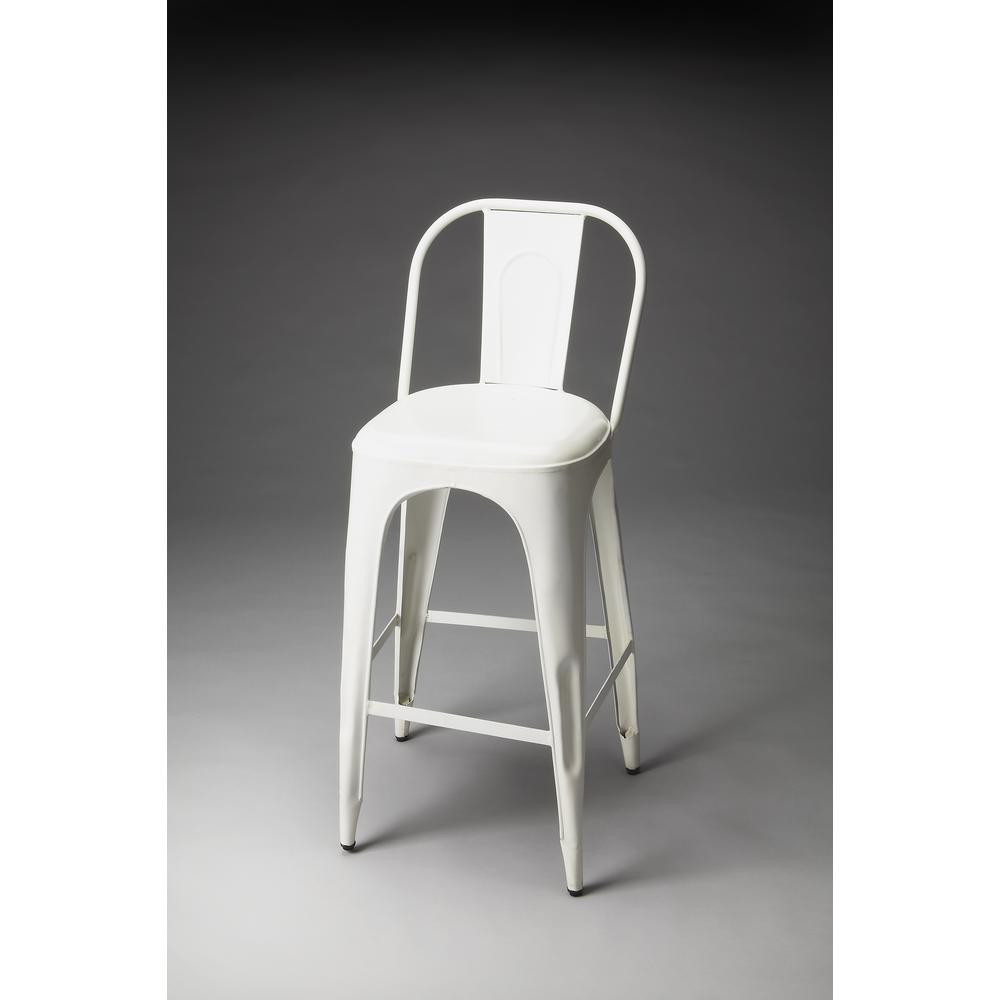 Company Alliance Vintage 30.5" Bar Stool, White. Picture 2