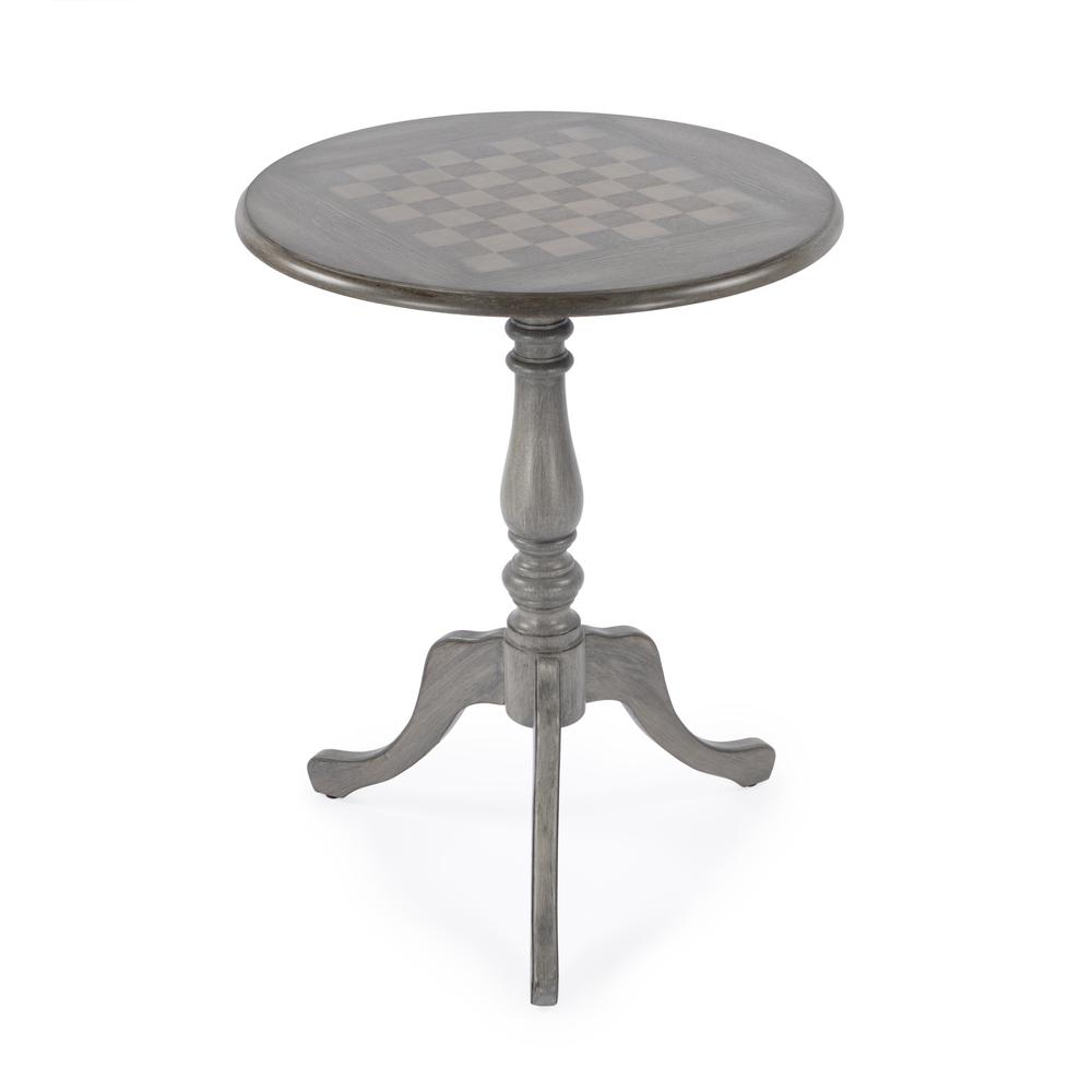 Company Colbert 22" Round  Pedestal Game Table, Gray. Picture 1
