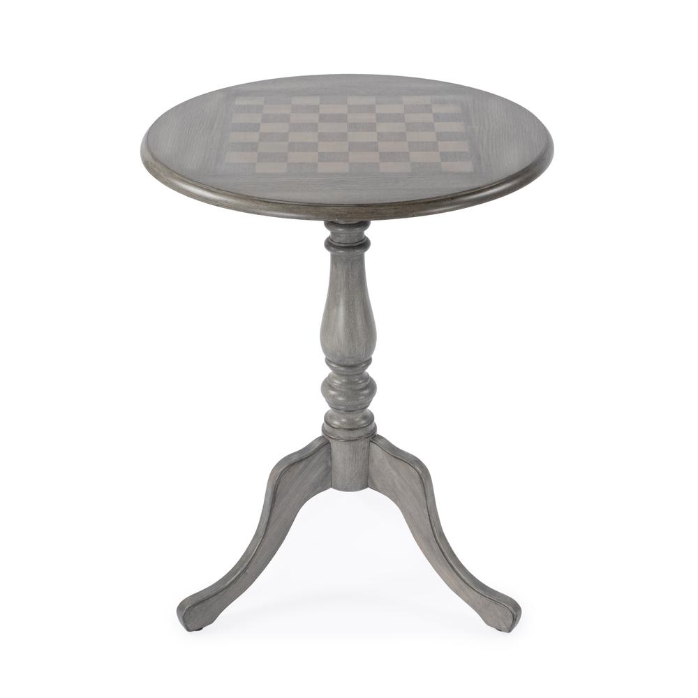 Company Colbert 22" Round  Pedestal Game Table, Gray. Picture 2