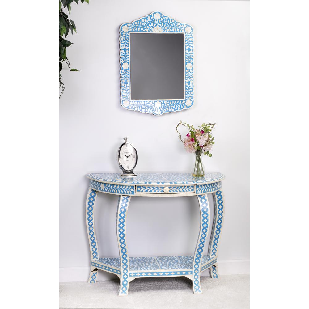 Company Vivienne Bone Inlay Wall Mirrored, Sky Blue. Picture 11