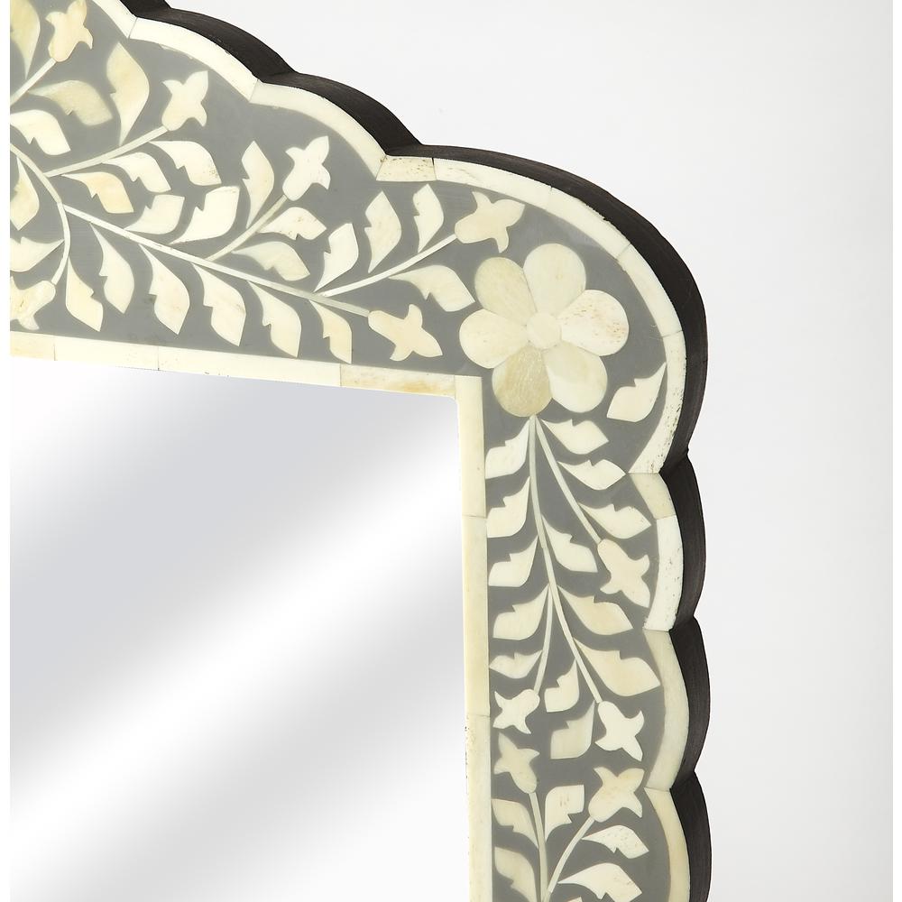 Company Vivienne Bone Inlay Wall Mirrored, Gray. Picture 5