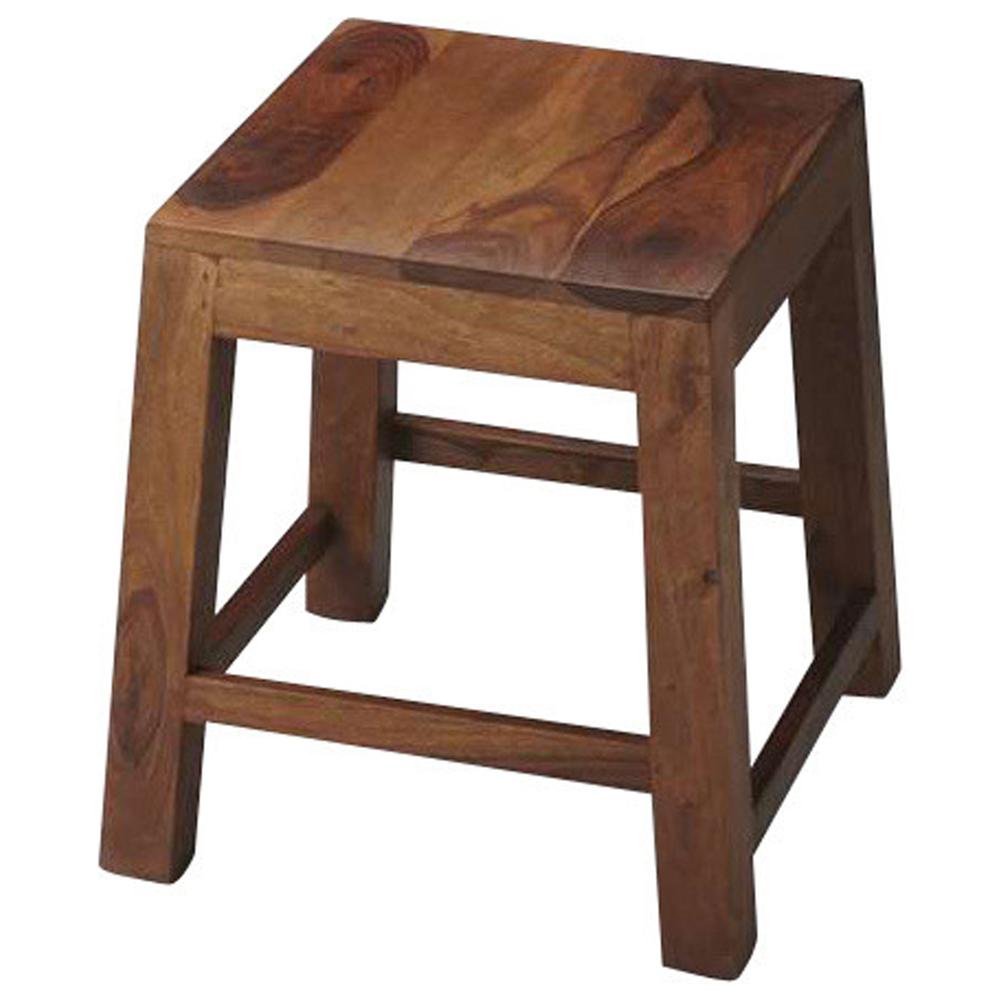 Company Hewett Solid Wood 16.5"W Stool, Light Brown. Picture 1