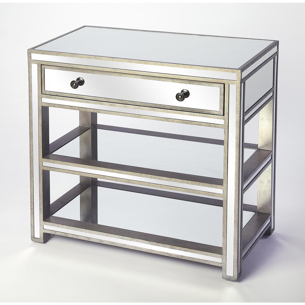 Company Miranda Mirrored Console Table, Gold, Silver. Picture 1