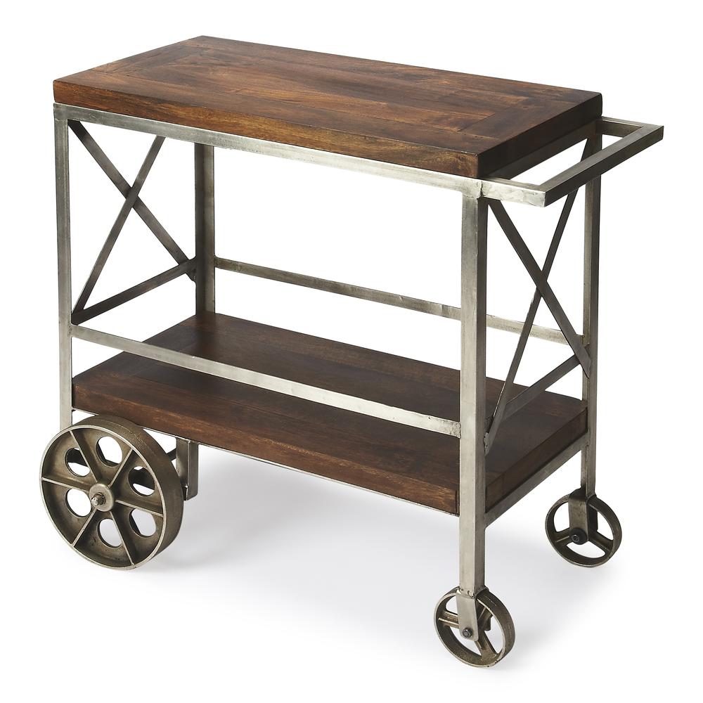 Company Merrill Metal & Wood Bar Cart, Multi-Color. Picture 1